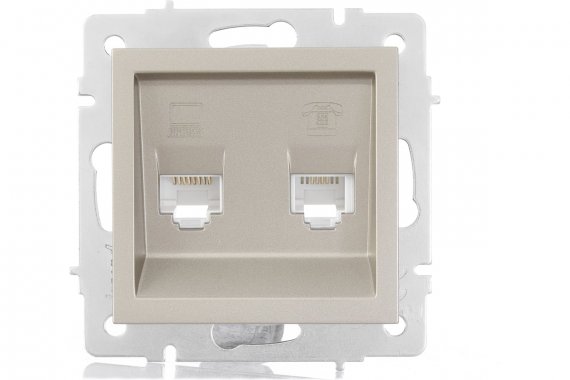 Фотография товара 'Lezard 742-3788-143 VESNA Розетка компьютер+телефон'