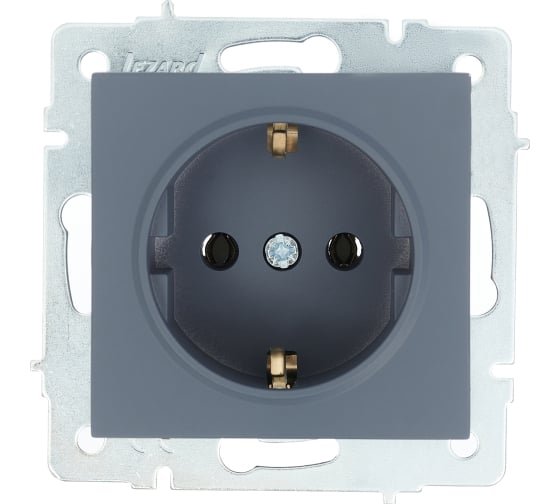 Фотография товара 'Lezard VESNA Розетка с заземлением ПБТ, 742-3488-122B'