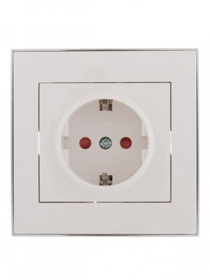 Фотография товара 'Lezard RAIN Розетка с защитой от детей керамика, 703-0225-124'