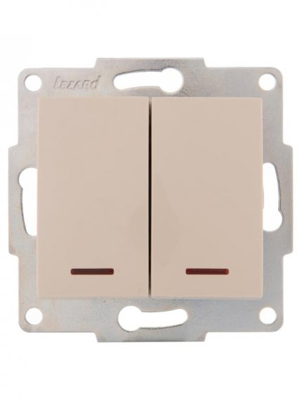Фотография товара 'Lezard KARINA Выключатель двойной с подсветкой, 707-0388-112'
