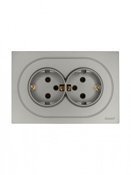 Фотография товара 'Lezard 743-7400-127BPCH OSEN Розетка двойная с защитой от детей ПБТ'
