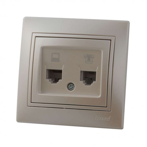 Фотография товара 'Lezard MIRA Розетка компьютер+телефон, 701-3030-143'