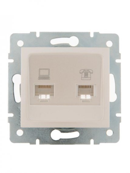 Фотография товара 'Lezard KARINA Розетка компьютер+телефон, 707-3088-143'