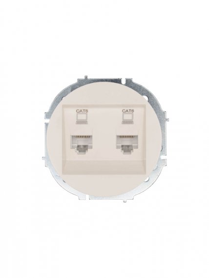 Фотография товара 'Lezard 743-9088-142 OSEN Розетка компьютерная двойная слоновая кость с модулем Cat 6'