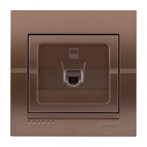 Фотография товара 'Lezard 702-3131-139 DERIY Розетка компьютерная светло-коричневая металлик'