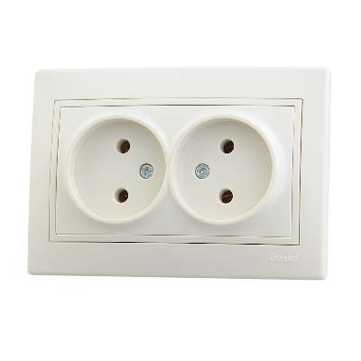 Фотография товара 'Lezard MIRA Розетка двойная без заземления керамика, 701-0303-128'