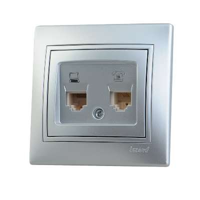 Фотография товара 'Lezard MIRA Розетка компьютер+телефон, 701-1010-143'