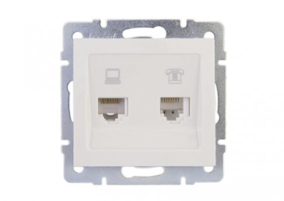 Фотография товара 'Lezard RAIN Розетка компьютерная + телефон, 703-0288-143'