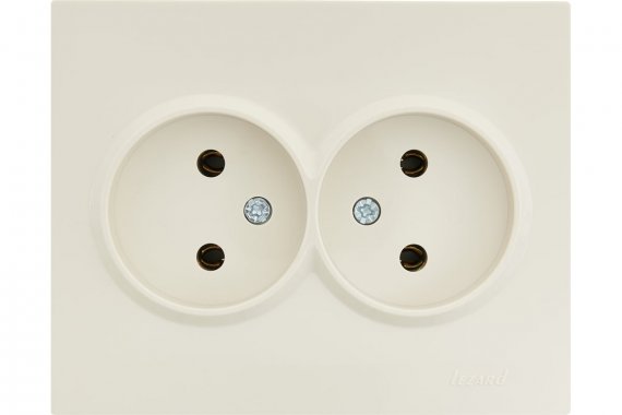 Фотография товара 'Lezard 742-0300-128 VESNA Розетка двойная б/з керамика'