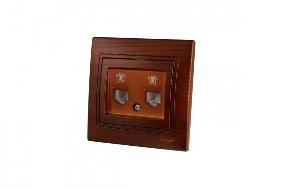 Фотография товара 'Lezard 701-0404-138 MIRA Розетка телефонная двойная евро маун'