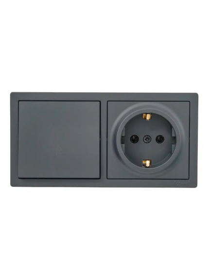 Фотография товара 'Lezard 752-3400-170BVP LETO Выключатель проходной и розетка с/з'