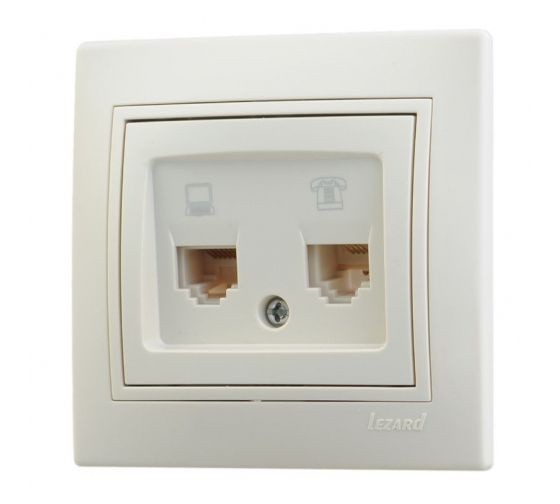 Фотография товара 'Lezard 742-3788-138 VESNA Розетка телефонная двойная евро'