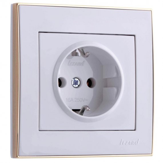 Фотография товара 'Lezard RAIN Розетка с заземлением керамика, 703-0226-122'