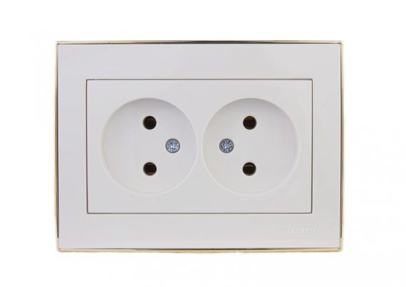 Фотография товара 'Lezard RAIN Розетка двойная без заземления керамика, 703-0226-128'