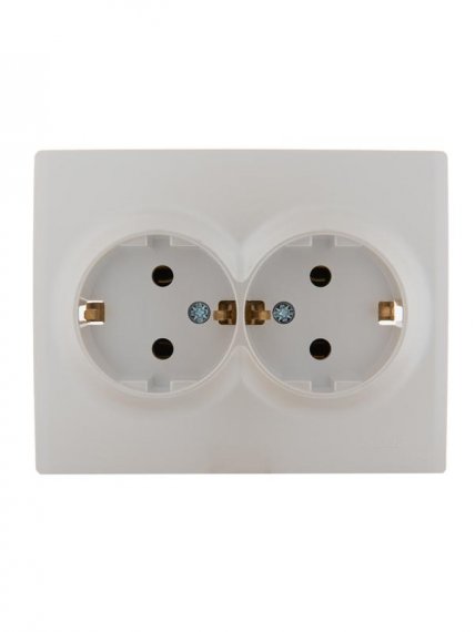 Фотография товара 'Lezard KARINA Розетка двойная с заземлением керамика, 707-3000-127'