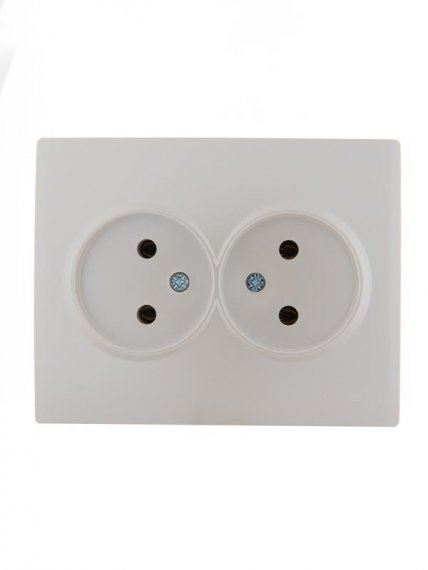 Фотография товара 'Lezard KARINA Розетка двойная без заземления ПБТ, 707-3000-128B'