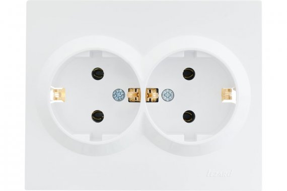 Фотография товара 'Lezard 742-0200-127 VESNA Розетка двойная с/з керамика'
