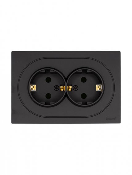 Фотография товара 'Lezard 743-4200-127BPCH OSEN Розетка двойная с защитой от детей ПБТ'