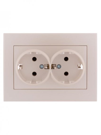 Фотография товара 'Lezard RAIN Розетка двойная с заземлением керамика, 703-3030-127'