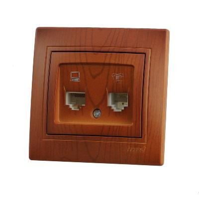 Фотография товара 'Lezard MIRA Розетка компьютер+телефон, 701-0801-143'