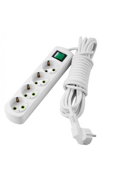 Фотография товара 'Lezard LETITIA Удлинитель с заземлением 4 входа 5 метра с выключателем , 721-0405-402'