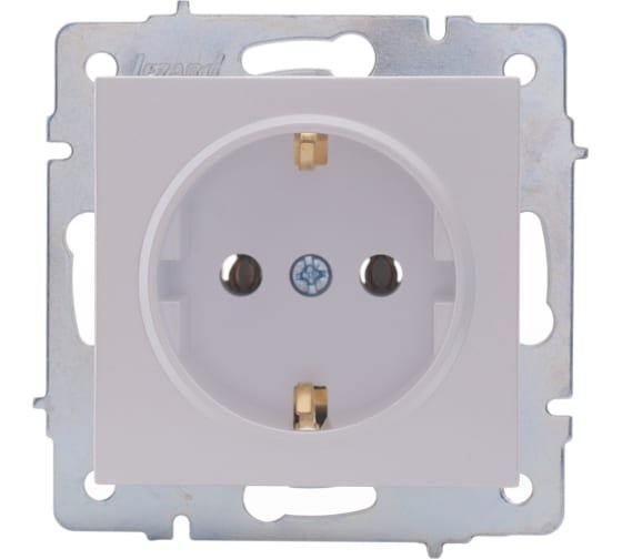 Фотография товара 'Lezard VESNA Розетка с заземлением ПБТ, 742-3088-122B'