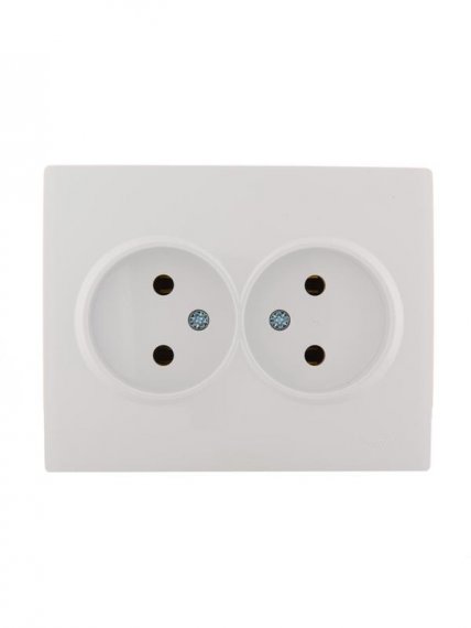 Фотография товара 'Lezard KARINA Розетка двойная без заземления керамика, 707-0200-128'