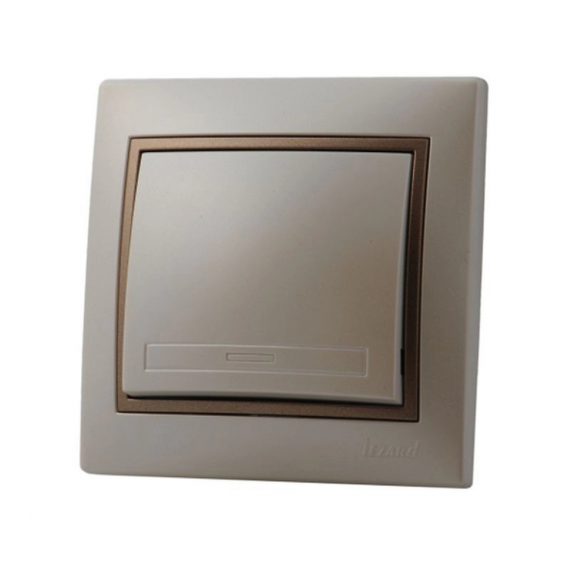 Фотография товара 'Lezard 701-3031-100 MIRA Выключатель Жемчужно-белый металлик/Светло-коричневый металлик'