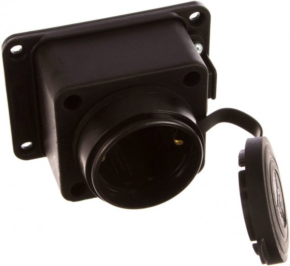 Фотография товара 'Lezard Розетка наружной установки прямая с заглушкой 2Р+РЕ 1х16А 220-240V, 106-0400-0103/103'