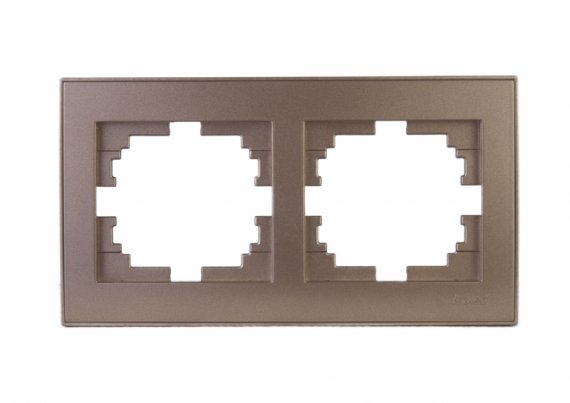 Фотография товара 'Lezard 703-3126-152 RAIN Рамка 2-ая верт. с вст. цв. бронза матовый + золото'