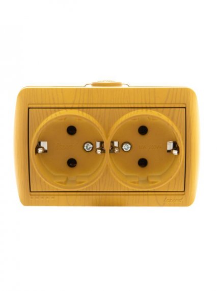 Фотография товара 'Lezard NATA Розетка двойная с заземлением закрытый корпус керамика, 710-0700-127'