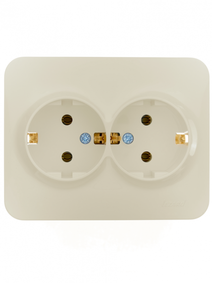 Фотография товара 'Lezard 7081-0300-127B ASTI Розетка двойная с/з ПБТ'