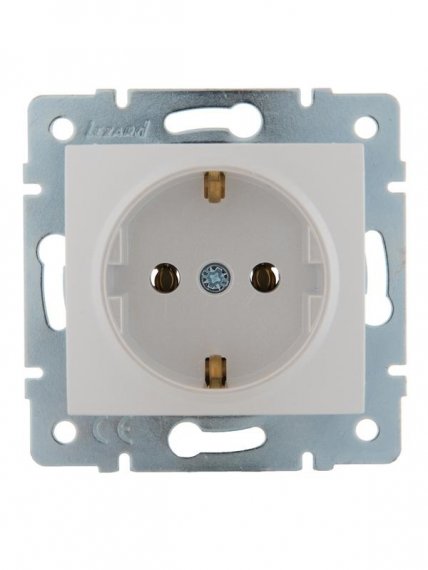 Фотография товара 'Lezard KARINA Розетка с заземлением ПБТ, 707-3088-122B'