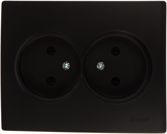 Фотография товара 'Lezard 751-4200-128 VIOLA Розетка двойная б/з закрытый корпус керамика'