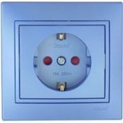 Фотография товара 'Lezard 701-1212-124 MIRA Розетка с защитой от детей керамика метал синий со вставкой'