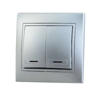 Фотография товара 'Lezard MIRA Выключатель двойной с подсветкой, 701-1010-112'