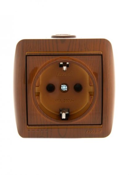 Фотография товара 'Lezard NATA Розетка с заземлением керамика, 710-0800-122'