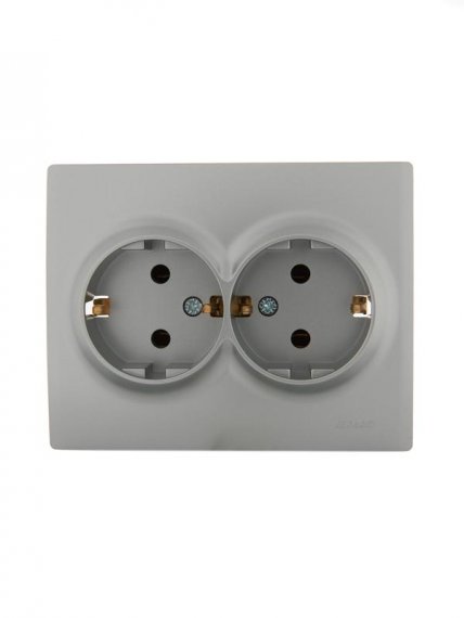 Фотография товара 'Lezard KARINA Розетка двойная с заземлением керамика, 707-4300-127'