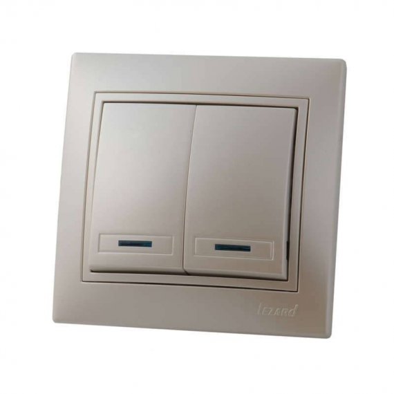 Фотография товара 'Lezard MIRA Выключатель двойной с подсветкой, 701-3030-112'