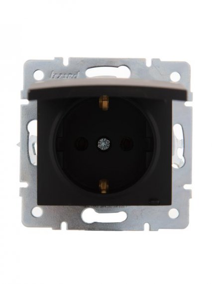 Фотография товара 'Lezard KARINA Розетка с заземлением с крышкой керамика, 707-4288-123'