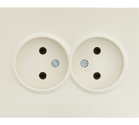 Фотография товара 'Lezard VESNA Розетка двойная без заземления ПБТ, 742-0300-128B'