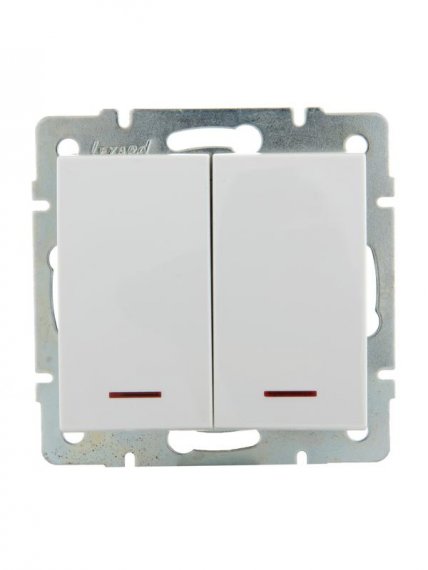 Фотография товара 'Lezard RAIN Выключатель двойной с подсветкой, 703-0288-112'