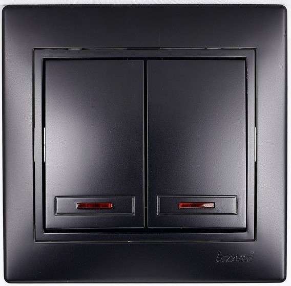 Фотография товара 'Lezard MIRA Выключатель двойной с подсветкой, 701-4242-112'