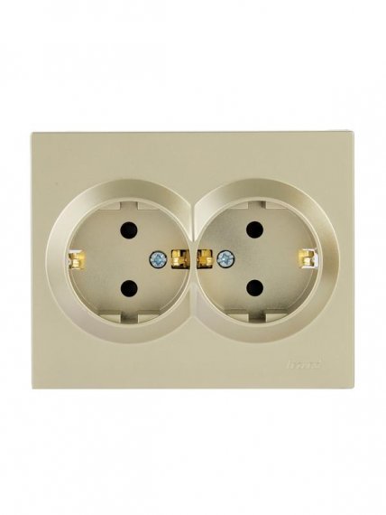Фотография товара 'Lezard 742-3700-178B VESNA Розетка двойная с защитой от детей ПБТ'