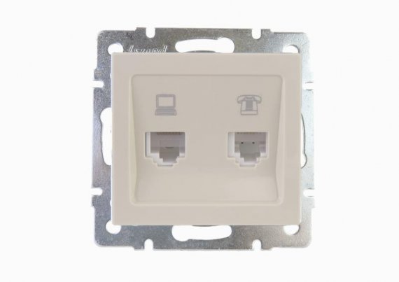 Фотография товара 'Lezard RAIN Розетка компьютерная + телефон, 703-0388-143'