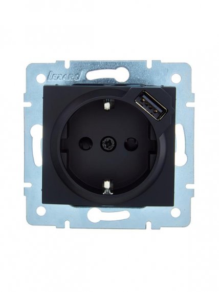Фотография товара 'Lezard 7081-4288-181 ASTI Розетка с/з + USB разъём'