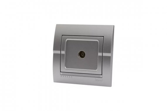 Фотография товара 'Lezard 702-2828-129 DERIY Розетка ТВ проходная серебристый металлик'