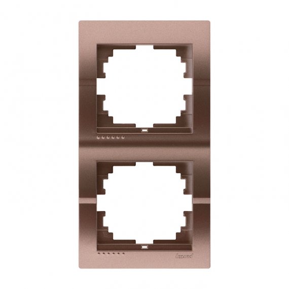 Фотография товара 'Lezard 702-3200-152 DERIY Рамка 2-ая вертикальная коричневая металлик'