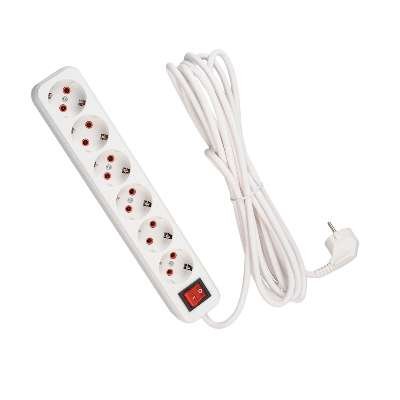 Фотография товара 'Lezard LILA Удлинитель с заземлением 6 входов 5 метров с выключателем, 720-0605-602'