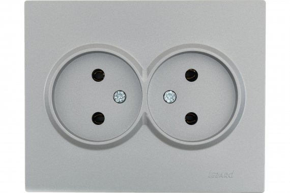 Фотография товара 'Lezard VESNA Розетка двойная без заземления ПБТ, 742-3500-128B'